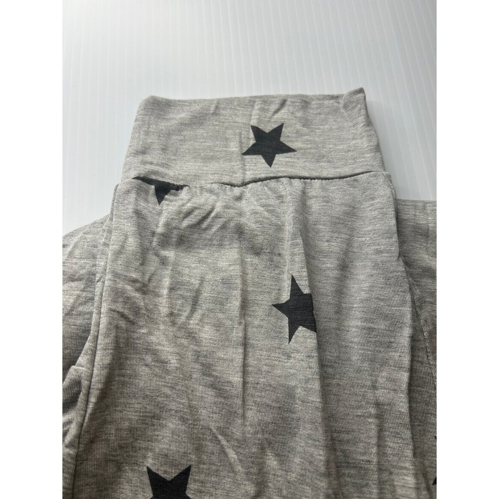 Jenni Intimates Women XL Gray Black Star Print Pajama Jogger Pants Pockets NEW